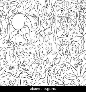 Motif sans couture des animaux sauvages africains Banque D'Images