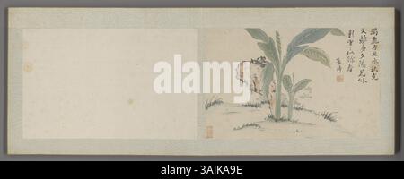 Cette peinture de Chen Shu illustre l’habileté de l’artiste à utiliser des pinceaux complexes pour donner vie aux paysages et figures classiques chinois. L'œuvre présente des motifs traditionnels chinois, mettant l'accent sur l'harmonie et l'équilibre dans sa composition. Banque D'Images