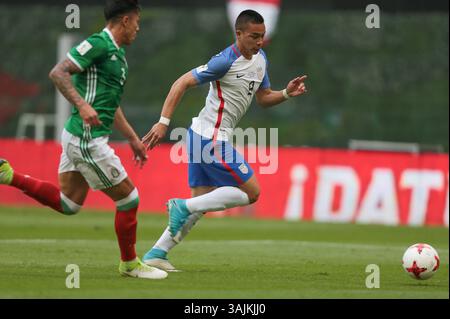 11 juin 2017 - Mexico, Mexique - Mexico, Mexique - dimanche 11 juin 2017 : Bobby Wood lors d'un match de qualification pour la Coupe du monde de la FIFA 2018 entre les équipes nationales masculines des États-Unis (USA) et du Mexique (MEX) au stade Azteca. (Crédit image : © John Dorton/ISIPhotos via ZUMA Wire) Banque D'Images
