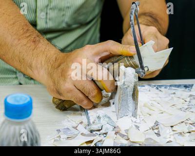 Usine de peinture de laque, Saigon, Vietnam Banque D'Images