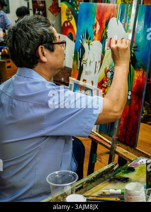 Usine de peinture de laque, Saigon, Vietnam Banque D'Images