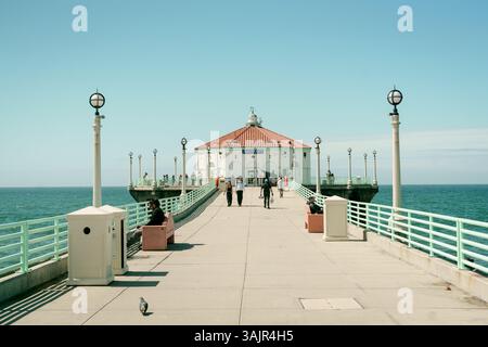 Le Manhattan Beach Pier, Manhattan Beach, Californie Banque D'Images