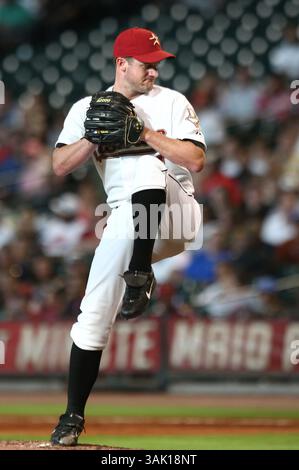 6 juin 2009 : Roy Oswalt, lanceur de départ des Astros de Houston, est le lanceur perdant alors que les Pirates de Pittsburg battent les Astros de Houston 6-4 au minute Maid Park à Houston, au Texas. Margaret Bowles/CSM (image crédit : © Margaret Bowles/Cal Sport Media/ZUMA Press) Banque D'Images