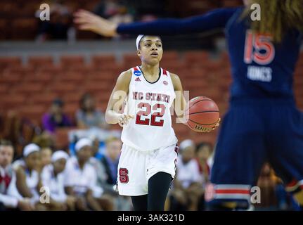 17 mars 2017 : Caroline du Nord Dominique Wilson #22 en action lors du premier match du championnat de basket-ball féminin de la division I de la NCAA contre l'Université Auburn au Frank Erwin Center à Austin, Texas. Mario Cantu/CSM(image de crédit : &copy ; Mario Cantu/CSM via ZUMA Wire) Banque D'Images