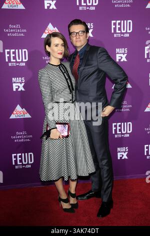 Mars 1, 2017 - Los Angeles, CA, USA - LOS ANGELES - Mar 1 : Sarah Paulson, Jason Butler Harner au ''Feud : Bette et Joan'' première projection au TCL Chinese Theater IMAX le 1er mars 2017 à Los Angeles, CA (crédit image : © hPa/Newscom via ZUMA Press) Banque D'Images