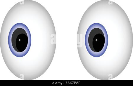 Emoji réaliste Cartoon Eyes - Wide Open Eyeballs Vector illustration Illustration de Vecteur
