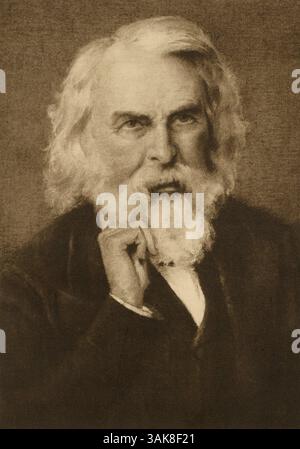 13 avril 2017 - Henry Wadsworth Longfellow (1807-82), poète et éducateur américain, Portrait, vers 1882 (crédit image : © JT Vintage/Glasshouse via ZUMA Wire) Banque D'Images