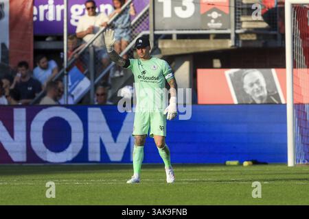Rotterdam, pays-Bas. 12 avril 2025. ROTTERDAM, 12-04-25, Stadium het Kasteel, eredivisie néerlandaise, saison 2024/2025, Sparta Rotterdam - Heerenveen, gardien de but de Sparta Nick Olij crédit : Pro Shots/Alamy Live News Banque D'Images