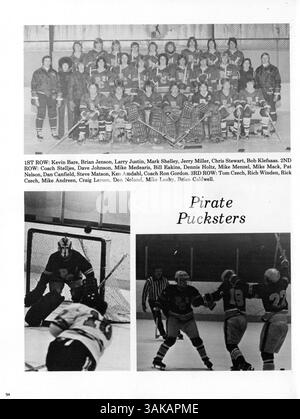 L'édition 1977 de l'annuaire de Park Center High, Pirate vol. VI, présente les faits saillants de l'année scolaire 1972-1973, y compris la vie étudiante, les équipes sportives, les clubs, les professeurs, et des événements notables dans la communauté scolaire. Banque D'Images