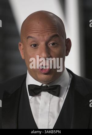 27 février 2017 - Beverly Hills, Californie, U. S - vin Diesel sur le tapis rouge lors de la Vanity Fair Oscar Party 2017 tenue au Wallis Annenberg Center à Beverly Hills, Californie, le dimanche 26 février 2017. (Crédit image : © Prensa Internacional via ZUMA Wire) Banque D'Images