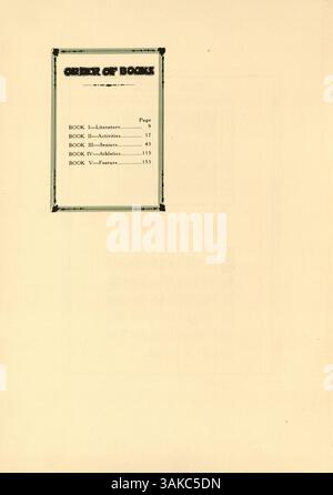 Le West High Yearbook 1922, Hesperian, porte sur l’année scolaire et présente les expériences et les réalisations des élèves et du personnel, y compris l’athlétisme, les clubs et d’autres événements de l’année scolaire 1921-1922/09. Banque D'Images
