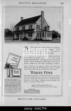Keith's Magazine, une publication mensuelle de l'architecte Max L. Keith, présente des conceptions de maisons, des plans d'étage et des articles sur la construction de maisons de 1918. Le magazine comprend les coûts de construction détaillés, la décoration intérieure, l'aménagement paysager et des publicités pour les matériaux de construction et l'ameublement. Banque D'Images