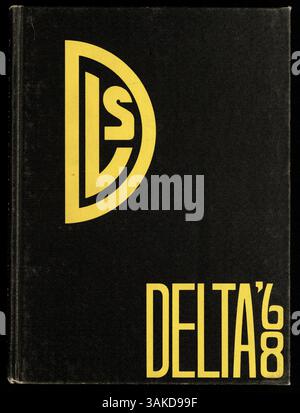 L'Annuaire de la salle 1968, 'Delta '68', documente les étudiants, les professeurs, les clubs, l'athlétisme et les événements clés de l'année scolaire 1967-1968 en mettant l'accent sur l'histoire afro-américaine au cours de cette période. Banque D'Images