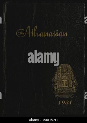 L’édition 1931 de l’Annuaire de la salle, intitulé Athanasien, documente les étudiants, les enseignants, les clubs, et des épreuves athlétiques de l'année scolaire 1930-1931 à de la salle. Banque D'Images