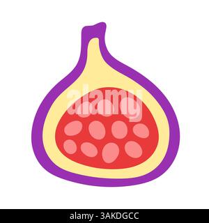 Illustration vectorielle dessinée par demi-fruit de la figure Illustration de Vecteur