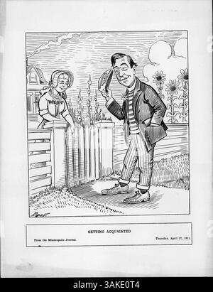 Woodrow Wilson, gouverneur du New Jersey, se présente à l'ouest des États-Unis lors d'une tournée de conférences en 1912. Sa tournée, aux côtés de William J. Bryan, s'étend sur plusieurs semaines en mai et est largement couverte par la presse. Wilson a déclaré que la tournée était pour honorer des engagements antérieurs, bien que beaucoup ont spéculé qu'il s'agissait d'une stratégie pour renforcer sa campagne présidentielle. Banque D'Images
