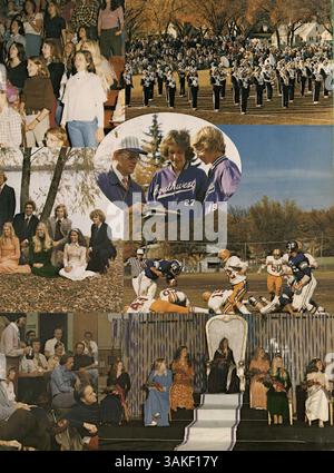 Le Wagistanian Yearbook 1975 du Southwest High documente les événements de l'école, les clubs étudiants, l'athlétisme et les contributions culturelles, mettant en évidence la vie étudiante afro-américaine et l'implication communautaire au cours de l'année scolaire 1974-1975. Banque D'Images