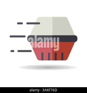 Icône de vecteur isolé de boîte alimentaire.Affiche de livraison.Symbole graphique pour le site Web de cuisine et la conception d'applications, le logo, l'application, l'interface utilisateur Illustration de Vecteur