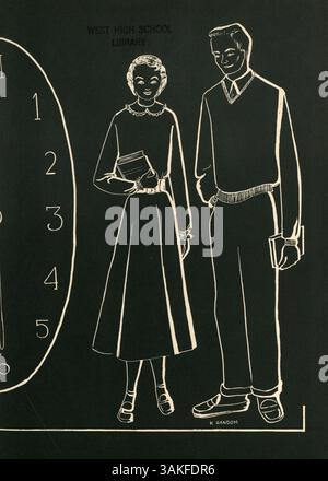 L'annuaire Hesperian 51 de West High School reflète les élèves, les enseignants, les sports, les clubs et les événements de l'année scolaire 1950-1951/09. Banque D'Images