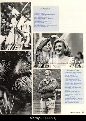 L'édition 1987 du Hopkins High Yearbook, intitulée 'Out of the Blue', offre un aperçu complet des étudiants, des clubs, de l'athlétisme et des événements scolaires qui ont défini l'année scolaire 1986-1987. Banque D'Images