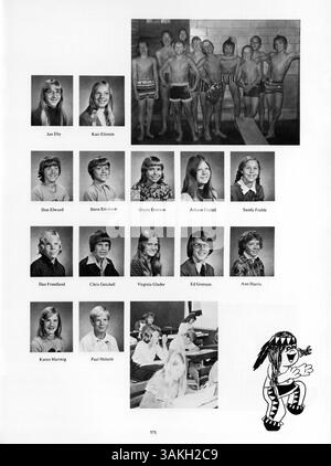 L'annuaire Antler '75 de la Minnehaha Academy met en lumière les moments clés de l'année scolaire 1974-1975, y compris les sports, les études et les événements sociaux qui ont façonné la communauté. Banque D'Images