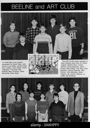 Cette 1985 South View Jr. High Yearbook documente les faits saillants académiques et parascolaires de l'année scolaire 1984-1985 au South View Junior High. Banque D'Images