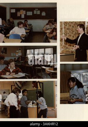 Cet annuaire 1985 de South View Jr. High met en lumière les élèves, les enseignants, les clubs, l'athlétisme et les événements importants de l'année scolaire 1984-1985-09, préservant des souvenirs et des expériences pour les générations futures. Banque D'Images