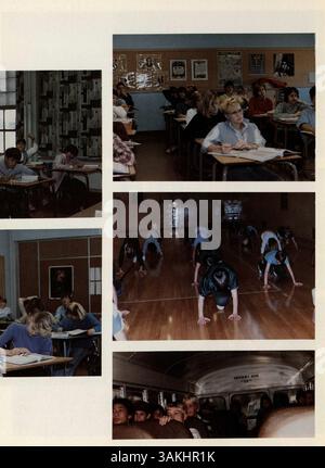 Le South View Jr. High Yearbook de 1985 présente les moments clés de l'année scolaire 1984-1985-1998, y compris les activités des élèves, les réalisations scolaires et les événements sportifs, reflétant l'esprit de la communauté du secondaire junior. Banque D'Images