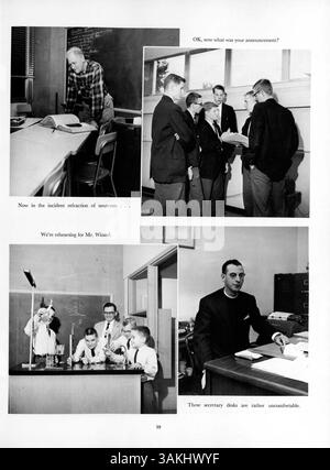 Cette édition 1962 de l'Annuaire 'Mustang' de l'école Breck fournit un compte rendu détaillé de la vie étudiante au cours de l'année scolaire 1961-1962 en mettant l'accent sur les études, les sports et les événements scolaires. Banque D'Images