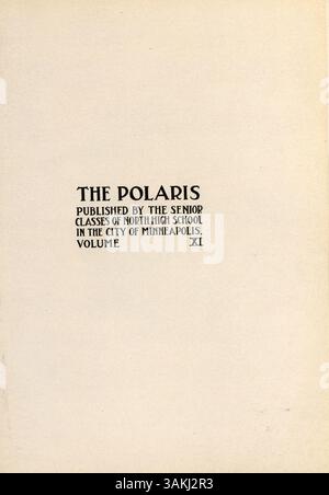Le Polaris Yearbook 1920 de North High School couvre les événements, les étudiants, les enseignants et les activités parascolaires de l'année scolaire 1919-1920 en mettant l'accent sur l'histoire afro-américaine de l'époque. Banque D'Images
