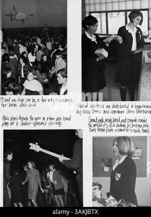 Le Margaret's Academy Yearbook de 1967, Dayesye, reflète les divers aspects de la vie étudiante, y compris les réalisations, l'athlétisme, les clubs, les facultés, et les événements scolaires de l'année académique 1966-1967. Banque D'Images