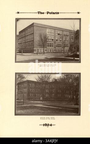 Cette édition 1924 de l'annuaire du North High, Polaris, couvre les étudiants, les enseignants, les clubs, athlétisme et événements de l'année scolaire 1923-1924 mettant en lumière l'histoire afro-américaine. Banque D'Images