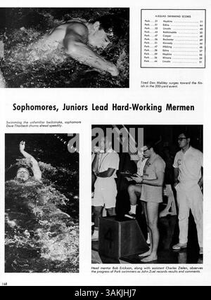 Cet annuaire 'Echowan' 1966 du lycée Louis Park documente les élèves, les enseignants, l'athlétisme, les clubs et les événements de l'année académique 1965-1966. Banque D'Images