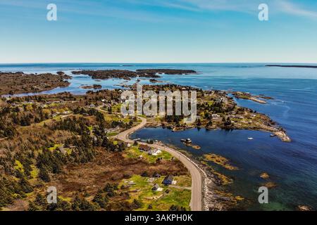 La magnifique côte est du Canada prise par drone aérien en Nouvelle-Écosse dans les maritimes. Banque D'Images
