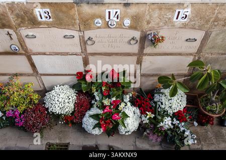Niches, Alqueria Blanca et cimetière Calonge, Santanyi, Majorque, Îles Baléares, Espagne, Europe Banque D'Images