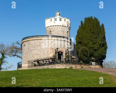 Clifton Observatory un moulin à vent historique avec tour d'observation, Clifton Down, Bristol, Angleterre, Royaume-Uni c 1766 Banque D'Images