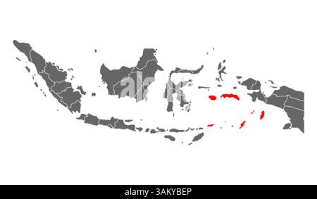 Indonésie détail de la forme de la carte Maluku, illustration vectorielle de symbole d'icône de concept graphique Flat Web . Illustration de Vecteur