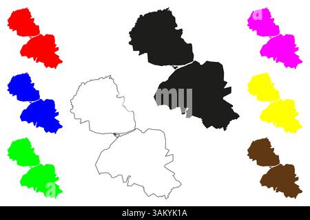 Jammu City (République de l'Inde, territoire de l'Union de Jammu et Cachemire) illustration vectorielle de carte, croquis de brouillon carte Jammu Illustration de Vecteur