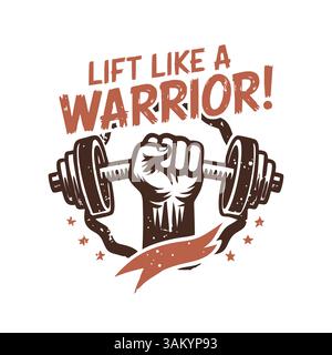t-shirt motivant la musculation et la remise en forme Illustration de Vecteur