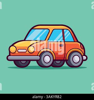 Icône de dessin animé de véhicule de voiture illustration icône de transport de véhicule vecteur plat isolé Illustration de Vecteur