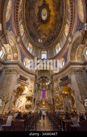 La Peterskirche catholique baroque (église de Pierre), construite en 1722, Vienne, Autriche Banque D'Images