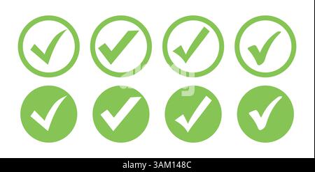 Jeu de badge vérifié. Icône de coche bleue. Ensemble de symboles de droite dans le style cercle. Badge Instagram vérifié. Icônes de vérification de compte de médias sociaux. Illustration de Vecteur