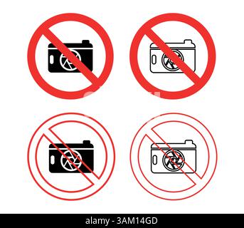 Aucun signe de caméra. conception sur un fond transparent. Symboles de qualité supérieure. Illustration vectorielle Illustration de Vecteur