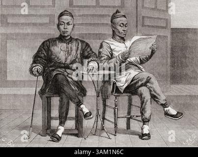 Banquiers chinois à San Francisco, 1859. De voyage en Californie ou voyage to California de L. Simonin, 1859. En vedette dans le Tour du monde, publié en 1862. Banque D'Images