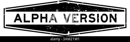 Grunge version alpha noir mot hexagone caoutchouc timbre de joint sur fond blanc Illustration de Vecteur