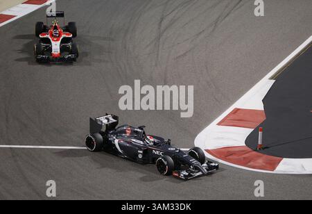 6 avril 2014 - Manama, BAHREÏN, BAHREÏN - Adrian SUTIL, GER, SAUBER F1 Team . BAHREÏN - MANAMA, circuit de Shakir - 06/04/2014 - formule 1, F1, formule 1 - image redevable (crédit image : © David McIntyre/ZUMAPRESS.com) Banque D'Images