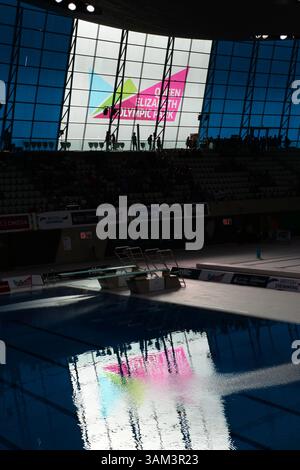 LONDRES, GRANDE-BRETAGNE - AVRIL 26 : vue générale au cours de la deuxième journée de la FINA/NVC Diving World Series 2014 au London Aquatics Centre le 26 avril 2014 à Londres, Grande-Bretagne. (Photo de Mitchell Gunn/ESPA)(image de crédit : © ESPA photo Agency/Cal Sport Media/ZUMAPRESS.com) Banque D'Images