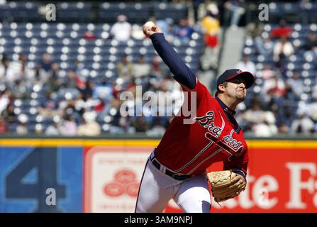 8 avril 2007 - États-Unis - le lanceur Kyle Davies des Braves d'Atlanta a lancé sept manches contre les mets de New York au Turner Field à Atlanta, en Géorgie, le dimanche 8 avril 2007. Les Braves battent les mets 3-2. (Jenni Girtman/Atlanta Journal-Constitution/MCT) (image crédit : © Jenni Girtman/mct/ZUMAPRESS.com) Banque D'Images