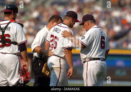 23 juin 2007 - É.-U. - le lanceur Kyle Davies des Braves d'Atlanta sort du match en septième manche contre les Tigers de Detroit. Les Tigers ont battu les Braves, 2-1, à Turner Field à Atlanta, en Géorgie, le samedi 23 juin 2007. (Frank Niemeir/Atlanta Journal-Constitution/MCT) (crédit image : © Frank Niemeir/mct/ZUMAPRESS.com) Banque D'Images