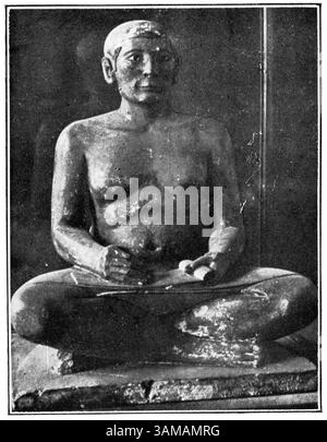 Statue assise du scribe Anni tenant un rouleau, 19e dynastie, nouvel Empire, Égypte ancienne. Banque D'Images